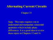 Alternating Current Circuits