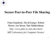 Secure Peer-to-Peer File Sharing