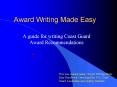 Award Writing Made Easy PowerPoint PPT Presentation