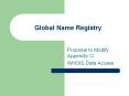 Global Name Registry PowerPoint PPT Presentation