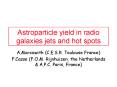 Astroparticle yield in radio galaxies jets and hot spots PowerPoint PPT Presentation