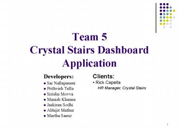 Team 5 Crystal Stairs Dashboard Application