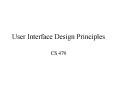 User Interface Design Principles PowerPoint PPT Presentation