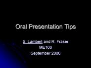 Oral Presentation Tips