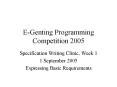 E-Genting Programming Competition 2005 PowerPoint PPT Presentation
