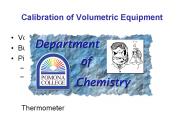 Calibration of Volumetric Equipment