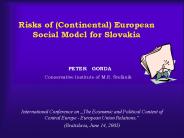 Risks of Continental European Social Model for Slovakia