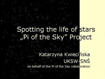 Spotting the life of stars 