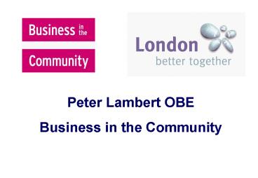 Peter Lambert OBE