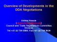 Overview of Developments in the DDA Negotiations PowerPoint PPT Presentation