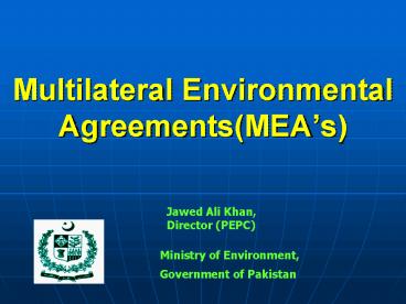 Multilateral Environmental AgreementsMEAs