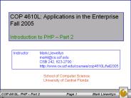 COP 4610L: Applications in the Enterprise