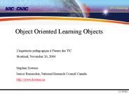 Object Oriented Learning Objects