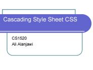 Cascading Style Sheet CSS