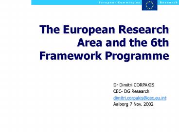 The European Research Area and the 6th Framework Programme