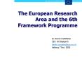 The European Research Area and the 6th Framework Programme PowerPoint PPT Presentation