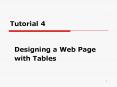 Designing a Web Page with Tables PowerPoint PPT Presentation