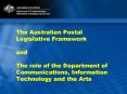 The Australian Postal Legislative Framework and The role of the Department of Communications, Inform PowerPoint PPT Presentation