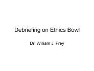 Debriefing on Ethics Bowl