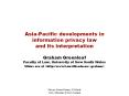 Asia-Pacific developments in information privacy law and its interpretation PowerPoint PPT Presentation