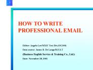 HOW TO WRITE PROFESSIONAL EMAIL
