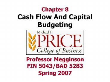 Professor Megginson FIN 5043BAD 5283