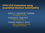 FPGA PLB Evaluation using Quantified Boolean Satisfiability
