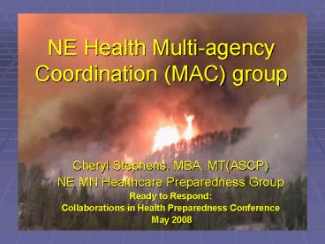 NE Health Multiagency Coordination MAC group
