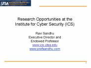 Research Opportunities at the