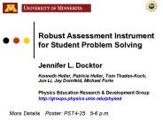 Robust Assessment Instrument for Student Problem Solving