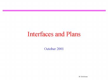 Interfaces and Plans