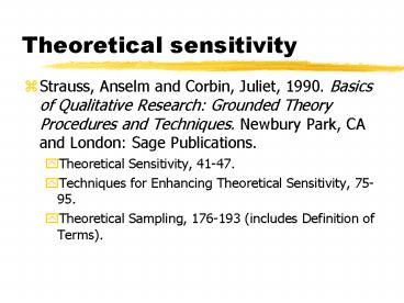 Theoretical sensitivity
