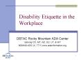 Disability Etiquette in the Workplace PowerPoint PPT Presentation