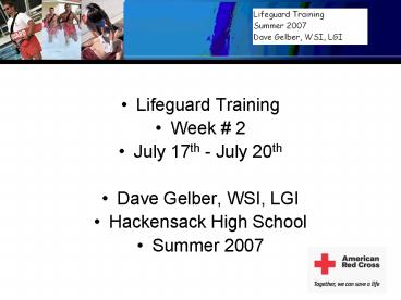 Lifeguard Training