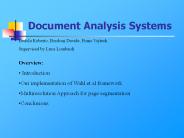 Document Analysis Systems