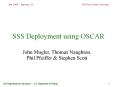 SSS Deployment using OSCAR PowerPoint PPT Presentation