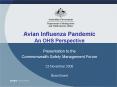Avian Influenza Pandemic An OHS Perspective PowerPoint PPT Presentation