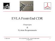 EVLA FrontEnd CDR System Requirements