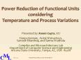 Power Reduction of Functional Units considering Temperature and Process Variations PowerPoint PPT Presentation