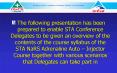 The following presentation has been prepared to enable STA Conference Delegates to be given an overv PowerPoint PPT Presentation