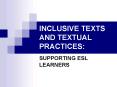 INCLUSIVE TEXTS AND TEXTUAL PRACTICES: PowerPoint PPT Presentation