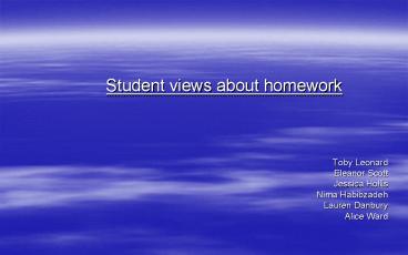 Student views about homework