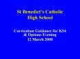 St Benedicts Catholic High School PowerPoint PPT Presentation