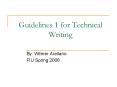 Guidelines 1 for Technical Writing PowerPoint PPT Presentation