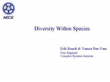 Diversity Within Species