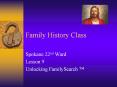 Family History Class PowerPoint PPT Presentation