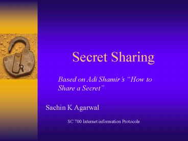 Secret Sharing