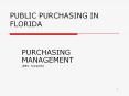 PUBLIC PURCHASING IN FLORIDA PowerPoint PPT Presentation