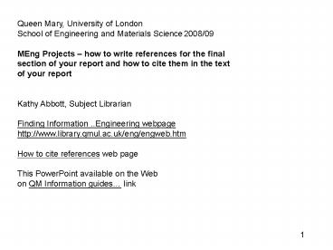 Queen Mary, University of London