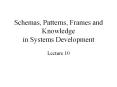 Schemas, Patterns, Frames and Knowledge in Systems Development PowerPoint PPT Presentation